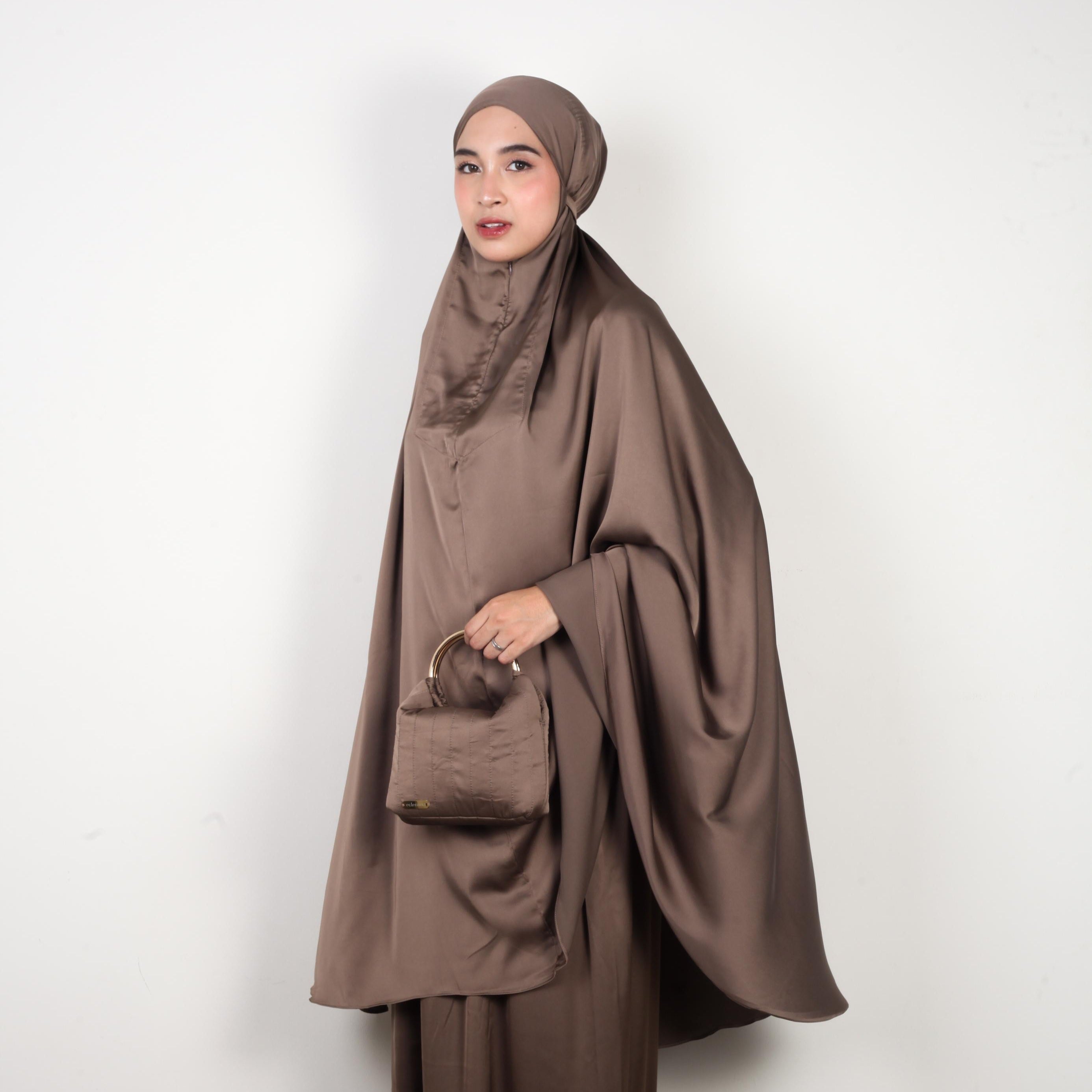 Image of Eclemix Lea Prayer Set | Mukena Dewasa Polos Silk 2 in 1